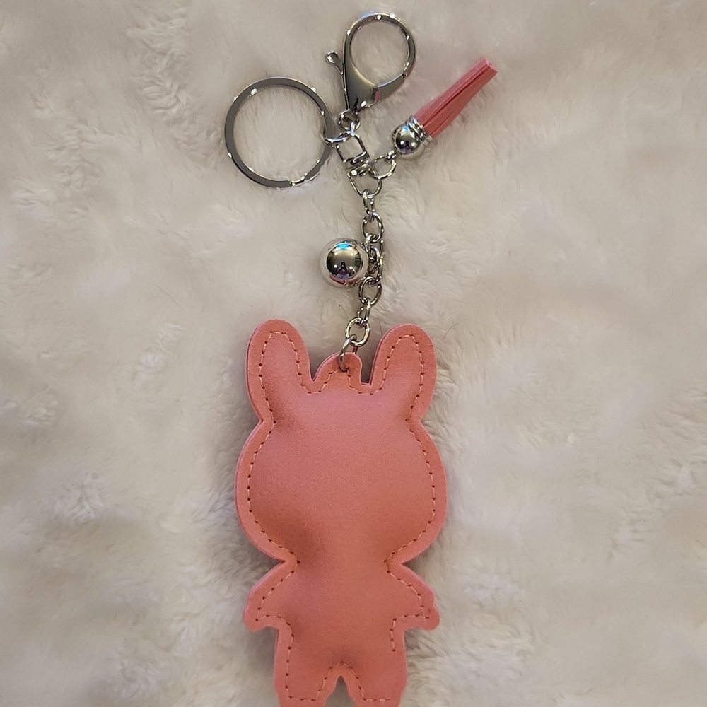 Labubu Sparkling Pink Keychain Bag Charm - Picture 3 of 3